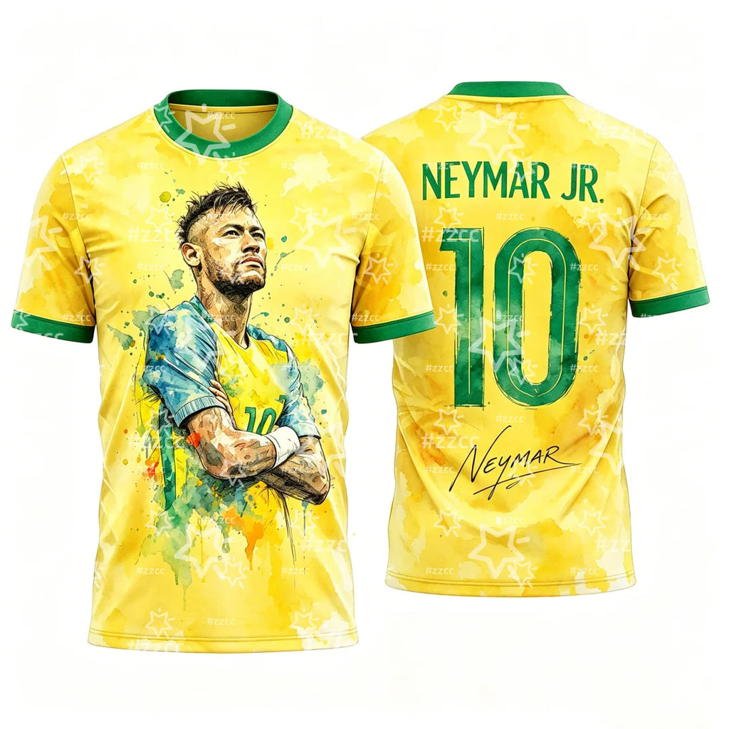 2026 Neymar No.10 Football Jersey Match & Training Kit Fan Gifts Summer Sports Men's T-Shirt Kid's Clothing Tee Woman