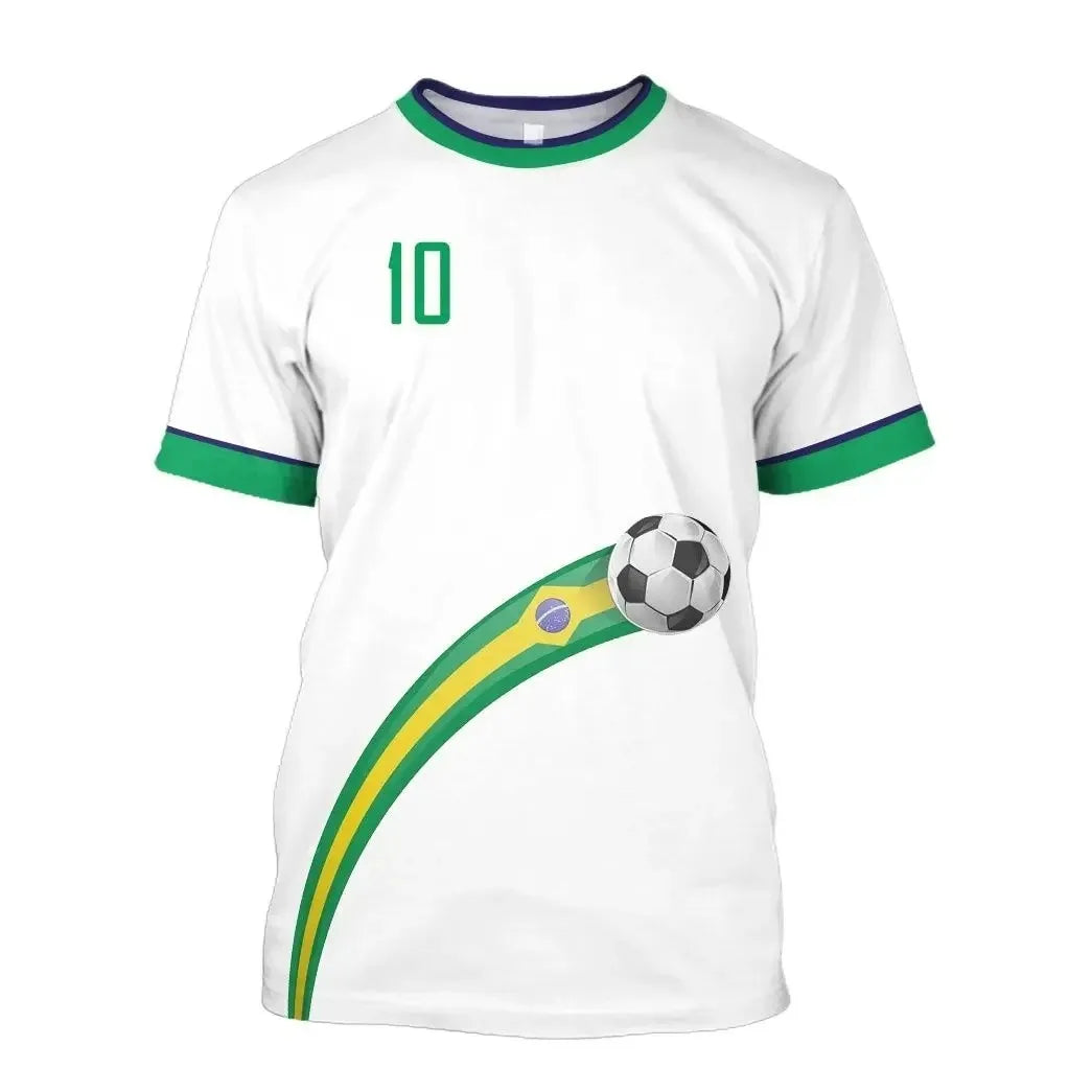 2026 New Brazil Football Jersey T Shirt Brazilian National Team Shirt O Neck Oversized Casual Streetwear Men's Apparel