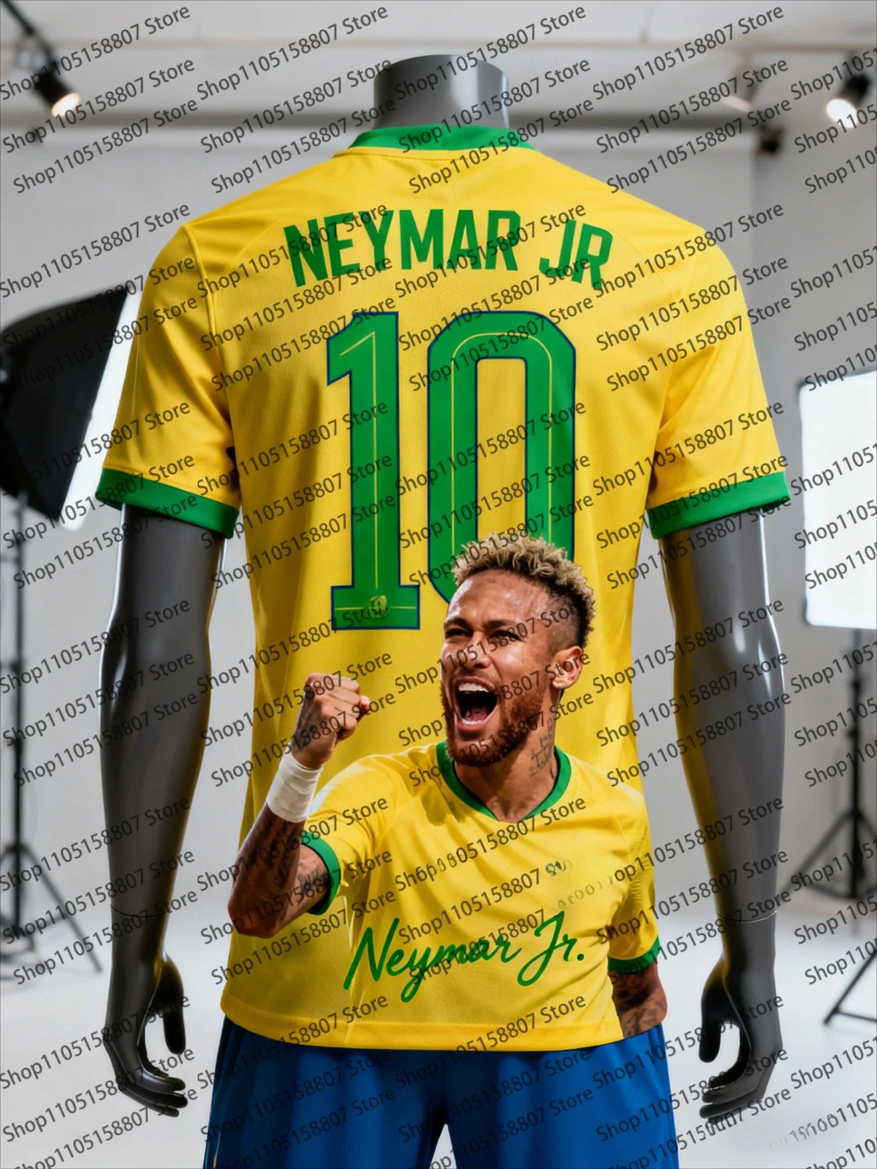 2026 Commemorative 3d Sporty Fashion T-shirt Neymar JR Jersey, Fan Training Jersey, Casual and Comfortable Parent-child Wear