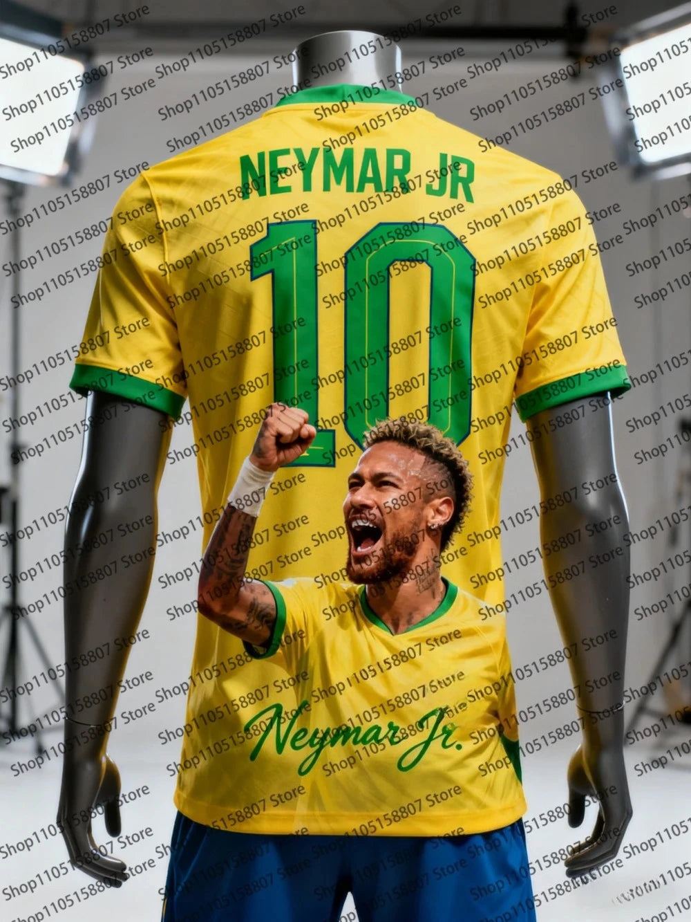 2026 Commemorative 3d Sporty Fashion T-shirt Neymar JR Jersey, Fan Training Jersey, Casual and Comfortable Parent-child Wear