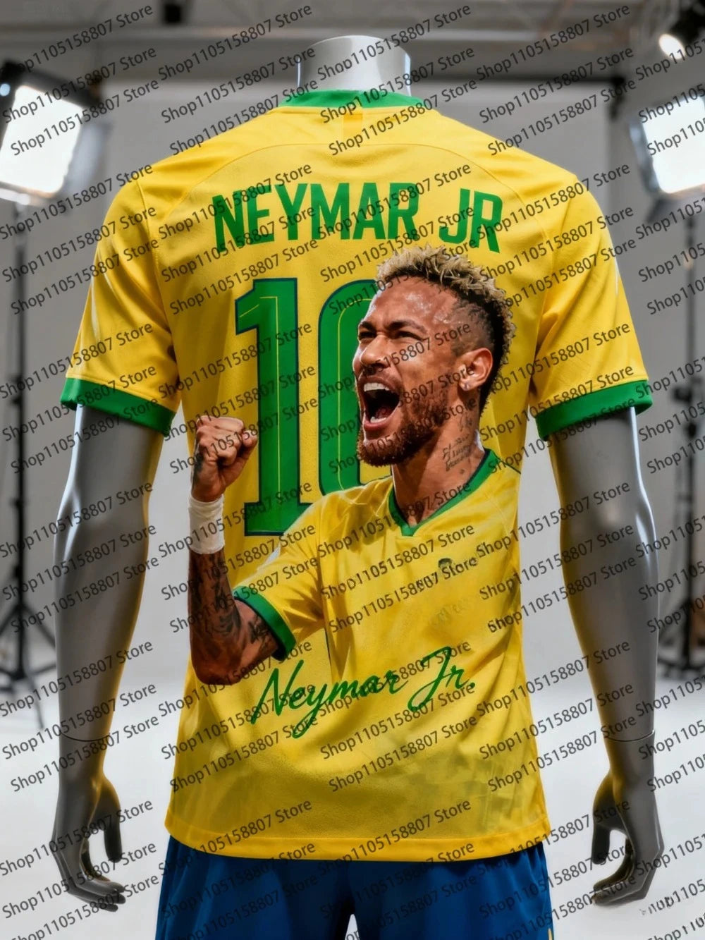 2026 Commemorative 3d Sporty Fashion T-shirt Neymar JR Jersey, Fan Training Jersey, Casual and Comfortable Parent-child Wear