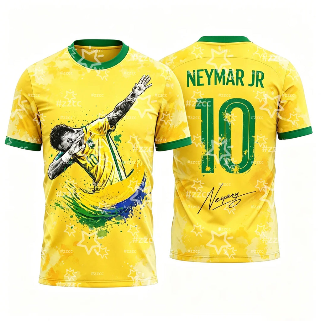 2026 Neymar No.10 Football Jersey Match & Training Kit Fan Gifts Summer Sports Men's T-Shirt Kid's Clothing Tee Woman
