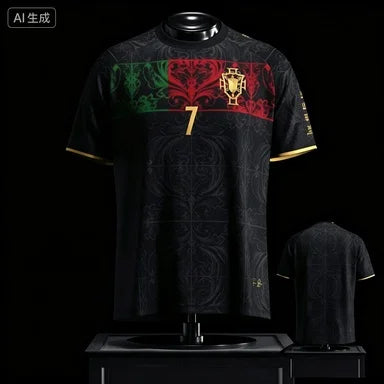 2026 New Portugal Jersey Casual Sports Breathable Printed T-shirt Quick Drying for Men and Women Family Matching