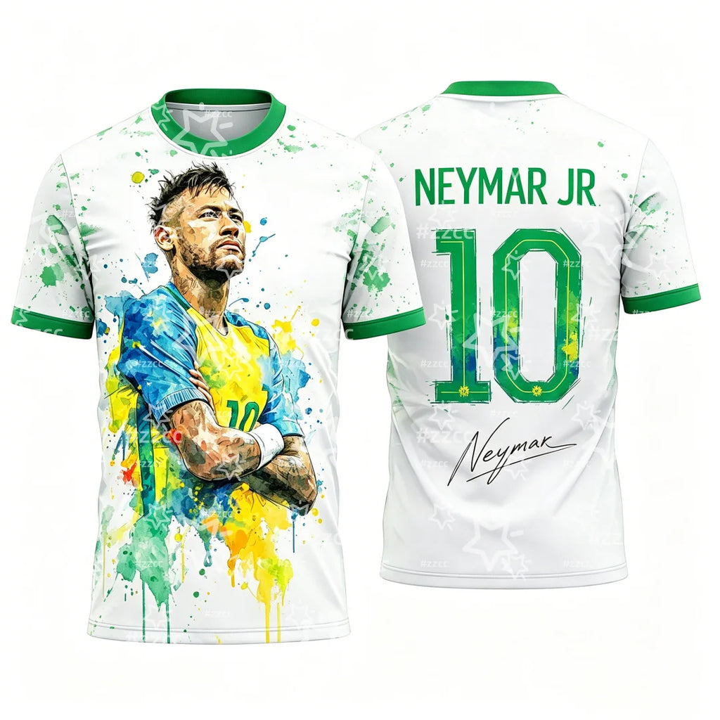 2026 Neymar No.10 Football Jersey Match & Training Kit Fan Gifts Summer Sports Men's T-Shirt Kid's Clothing Tee Woman