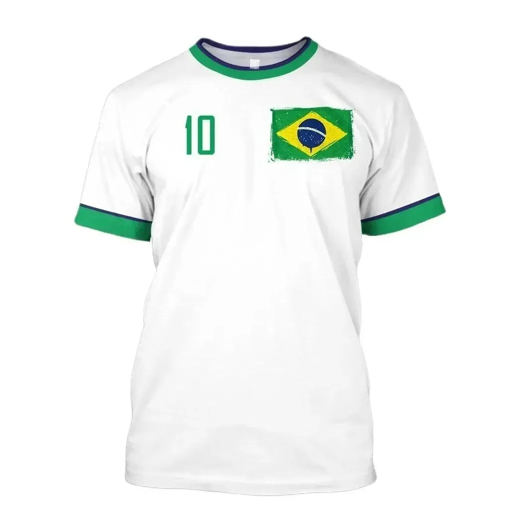 2026 New Brazil Football Jersey T Shirt Brazilian National Team Shirt O Neck Oversized Casual Streetwear Men's Apparel