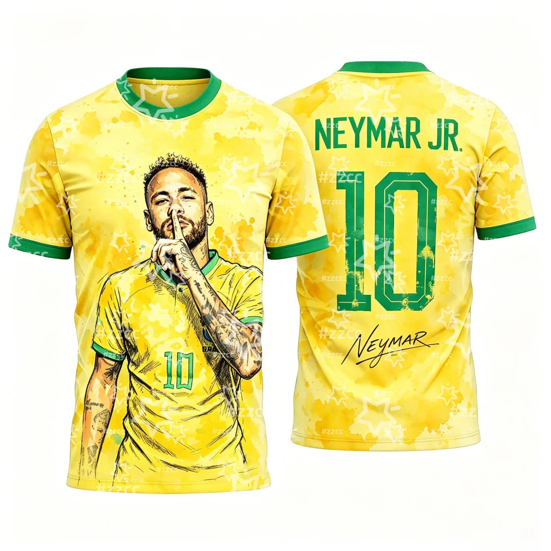 2026 Neymar No.10 Football Jersey Match & Training Kit Fan Gifts Summer Sports Men's T-Shirt Kid's Clothing Tee Woman
